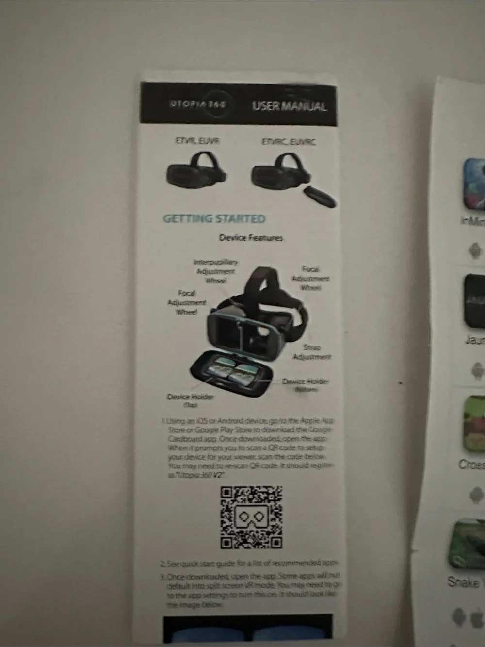 Utopia 360 VR Headset with Remote - Black and Teal